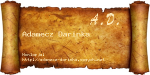 Adamecz Darinka névjegykártya
